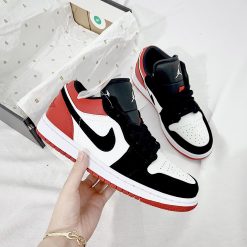 Giày Nike Air Jordan 1 Low Black Toe Đỏ Đen
