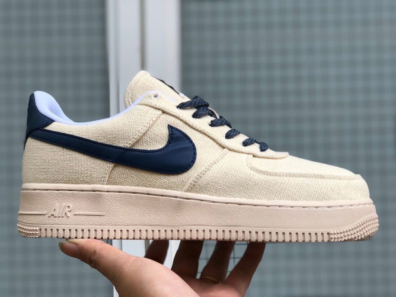 Giày AF1 Canvas Navy - Giày Nike Air Force 1 Sữa Nâu Giày AF1 Canvas Navy - Giày Nike Air Force 1 Sữa Nâu