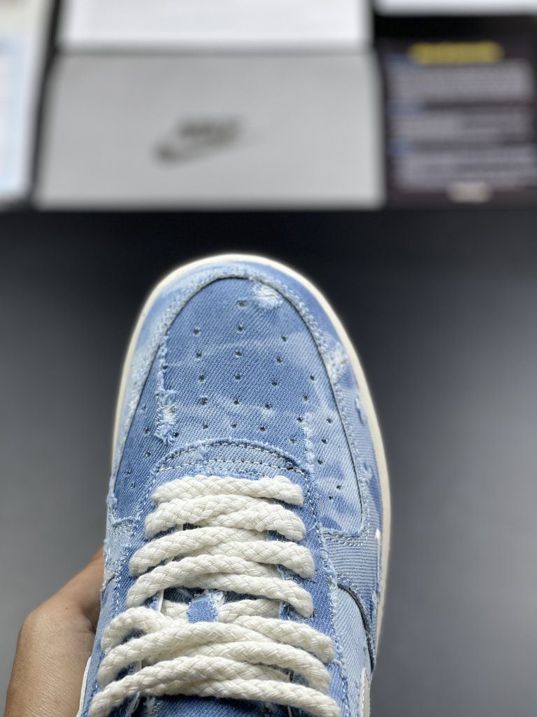 Nike Air Force 1 Denim Blue White - AF1 Xanh Loang