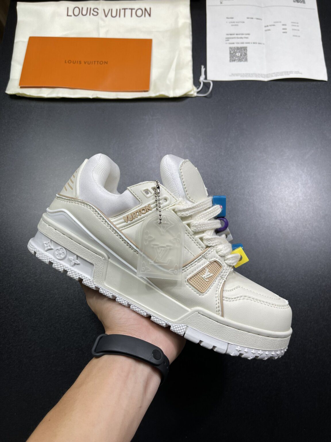 Louis Vuitton LV Maxi Trainer – White & Light Blue Calf Leather