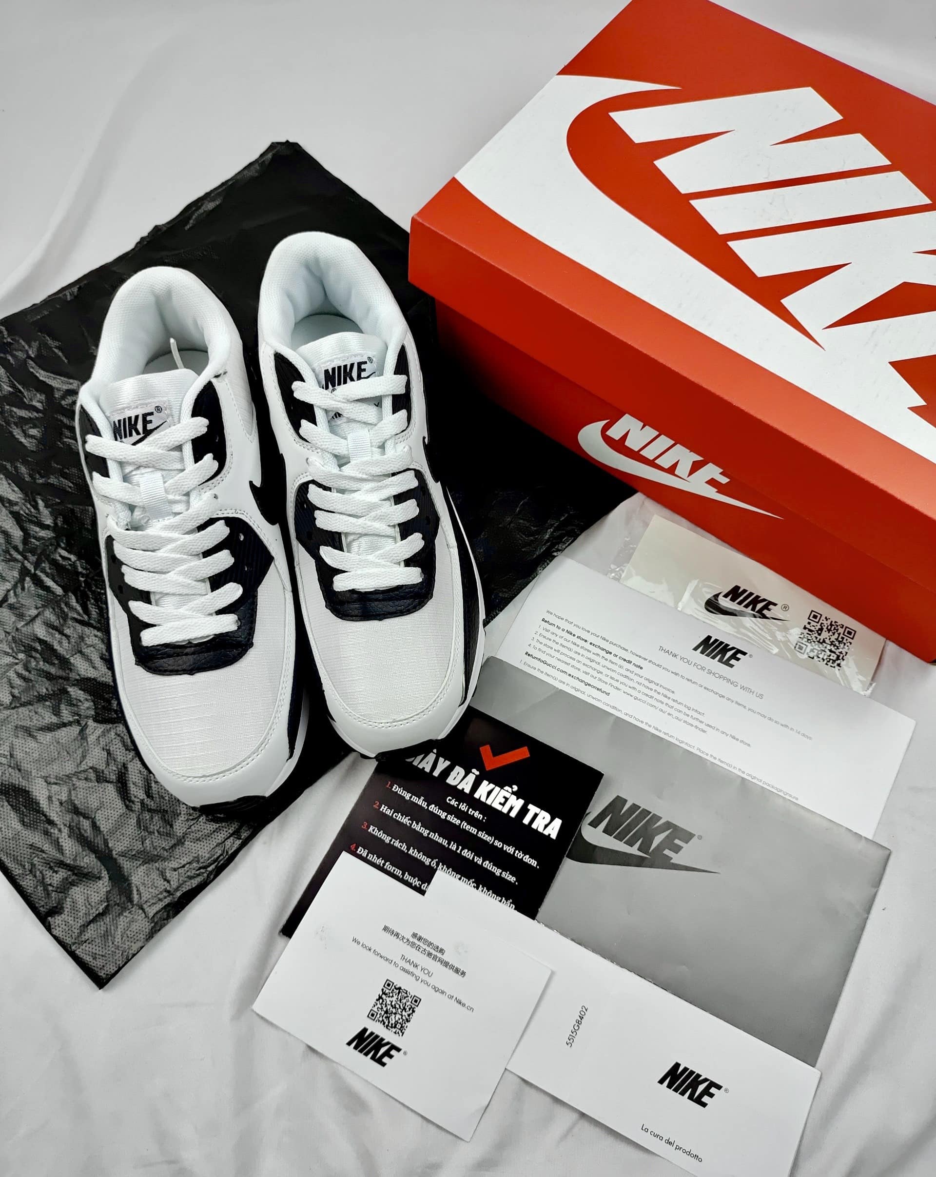 Giày Nike Air Max 90 White Grey Obsidian 2020