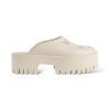 Dép Gucci Platform Perforated G Sandal Cream 655517-JFB00-9022