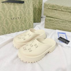 Dép Sục Gucci Trắng Kem