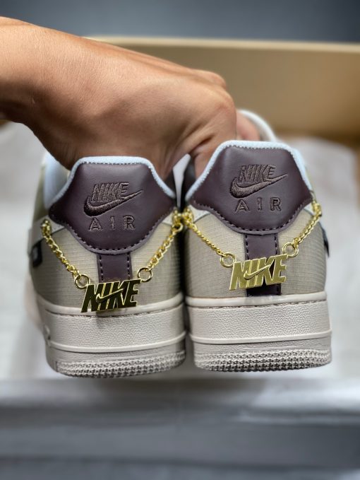 Giày Nike Air Force 1 Tan Gold Bling