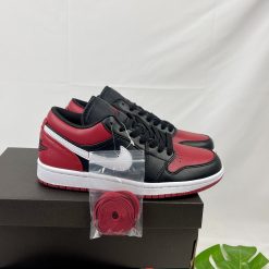 Giày Jordan 1 Low Black Red