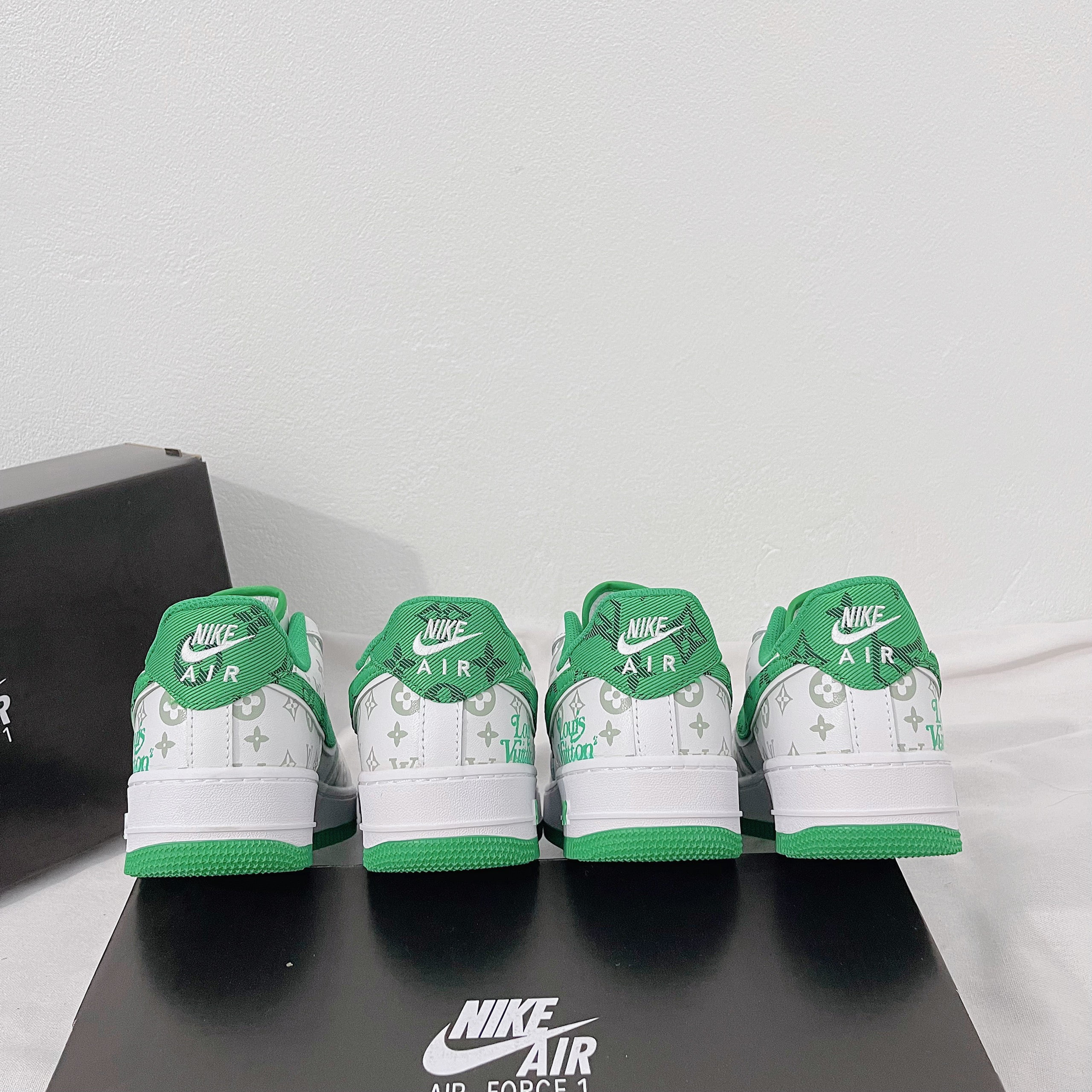 Giày Nike AF1 LV Trắng Xanh Lá
