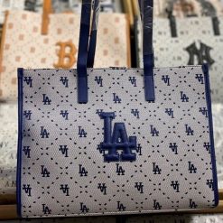 Túi MLB Big Diamond Monogram Jacquard Large Tote Bag LA Dodgers L.Navy