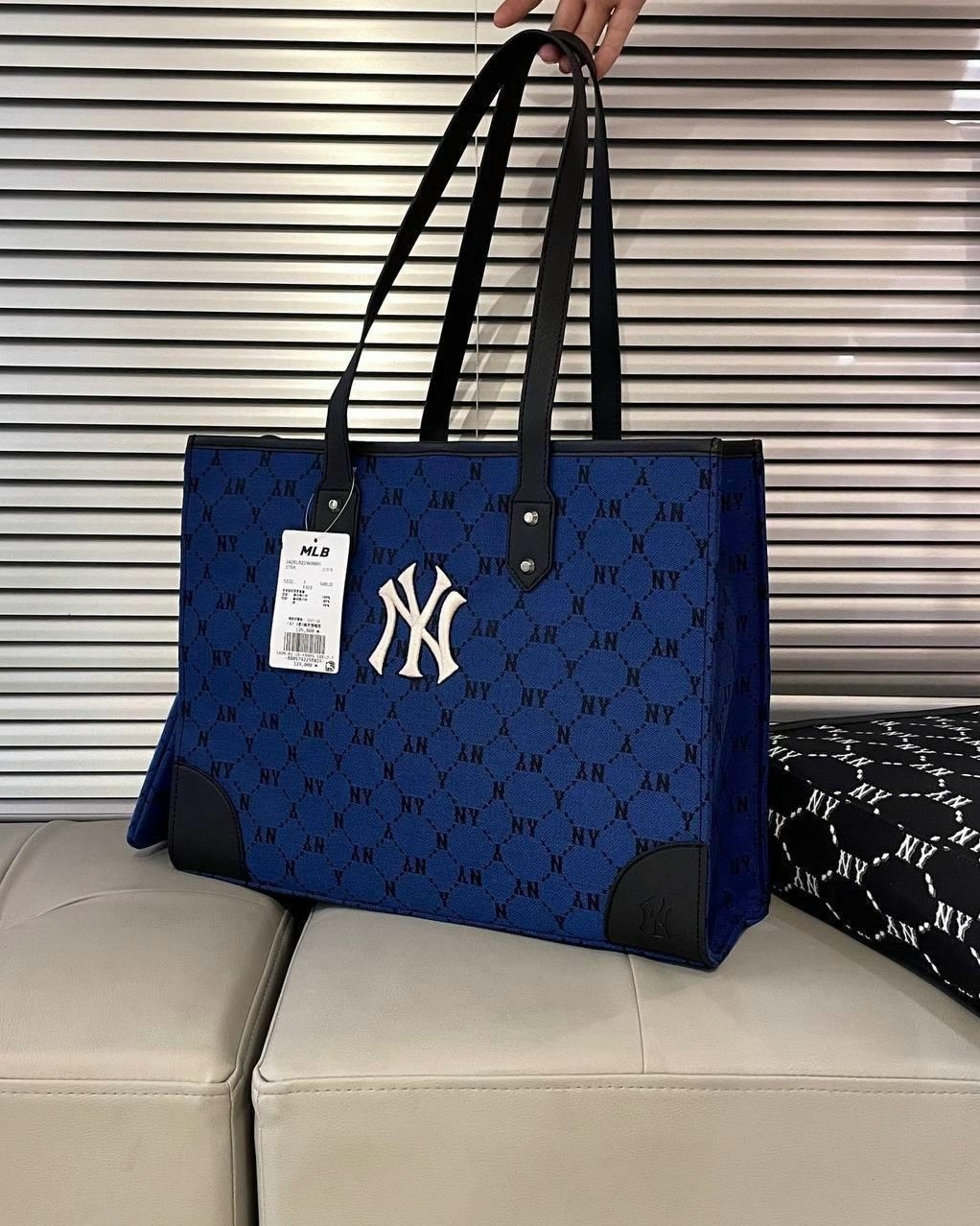 Túi Xách MLB Monogram Diamond Jacquard Shopper Bag NY Yankees