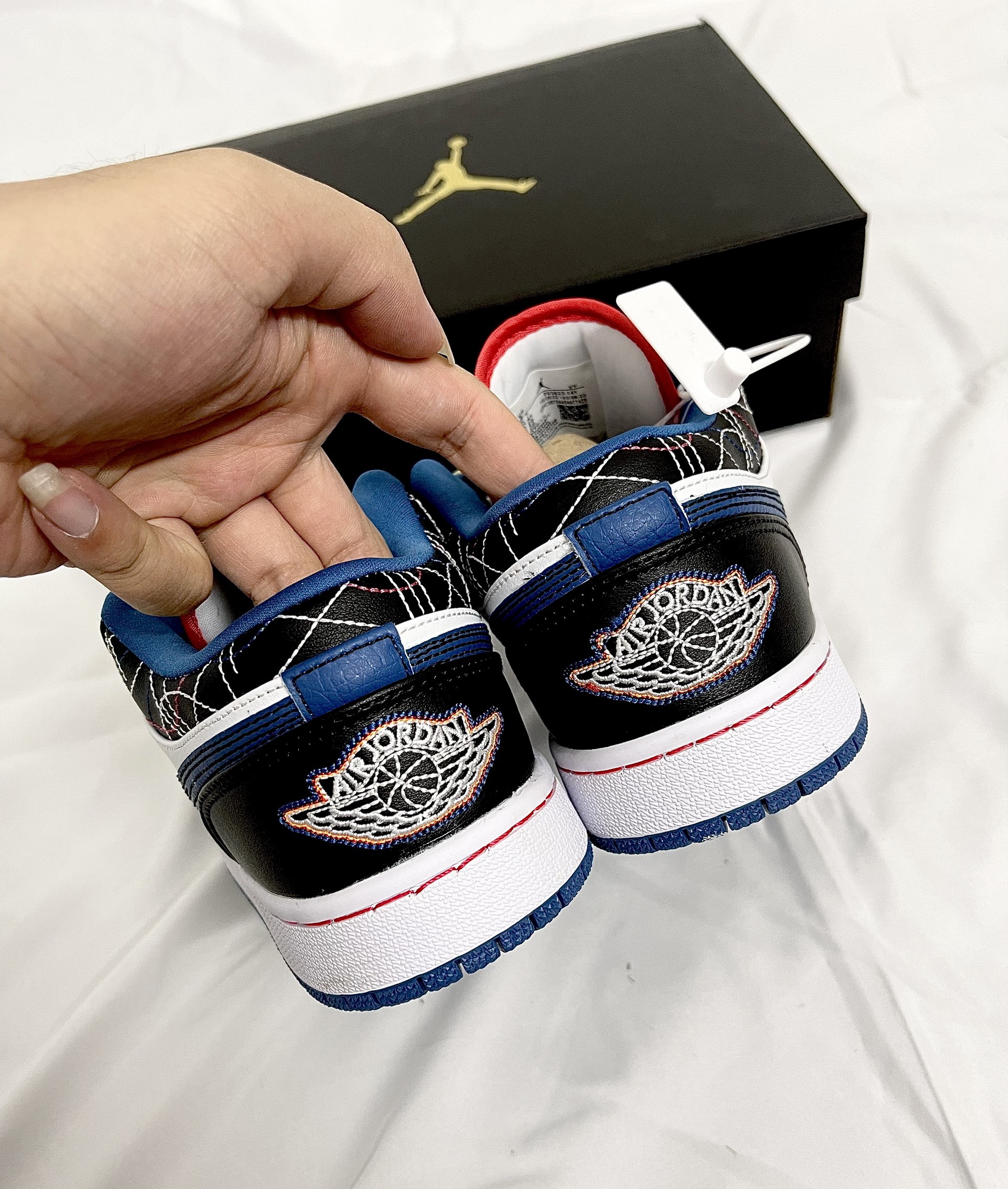 Giày Nike Air Jordan White Industrial Blue Black Siren Red