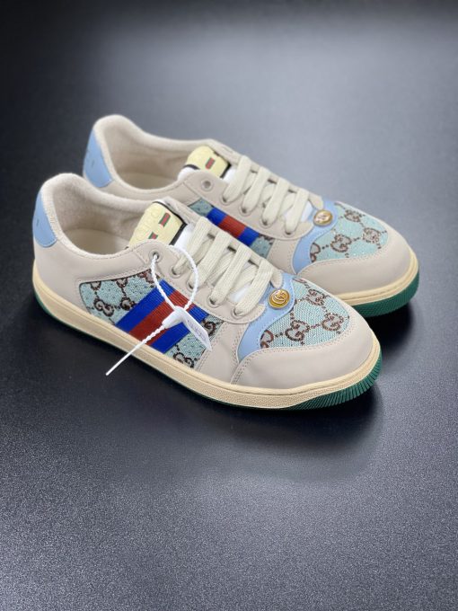 Giày Gucci Wmns Screener With Crytals Blue Pink