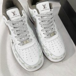 Giày LV Nike Air Force 1 07 Low White Brown