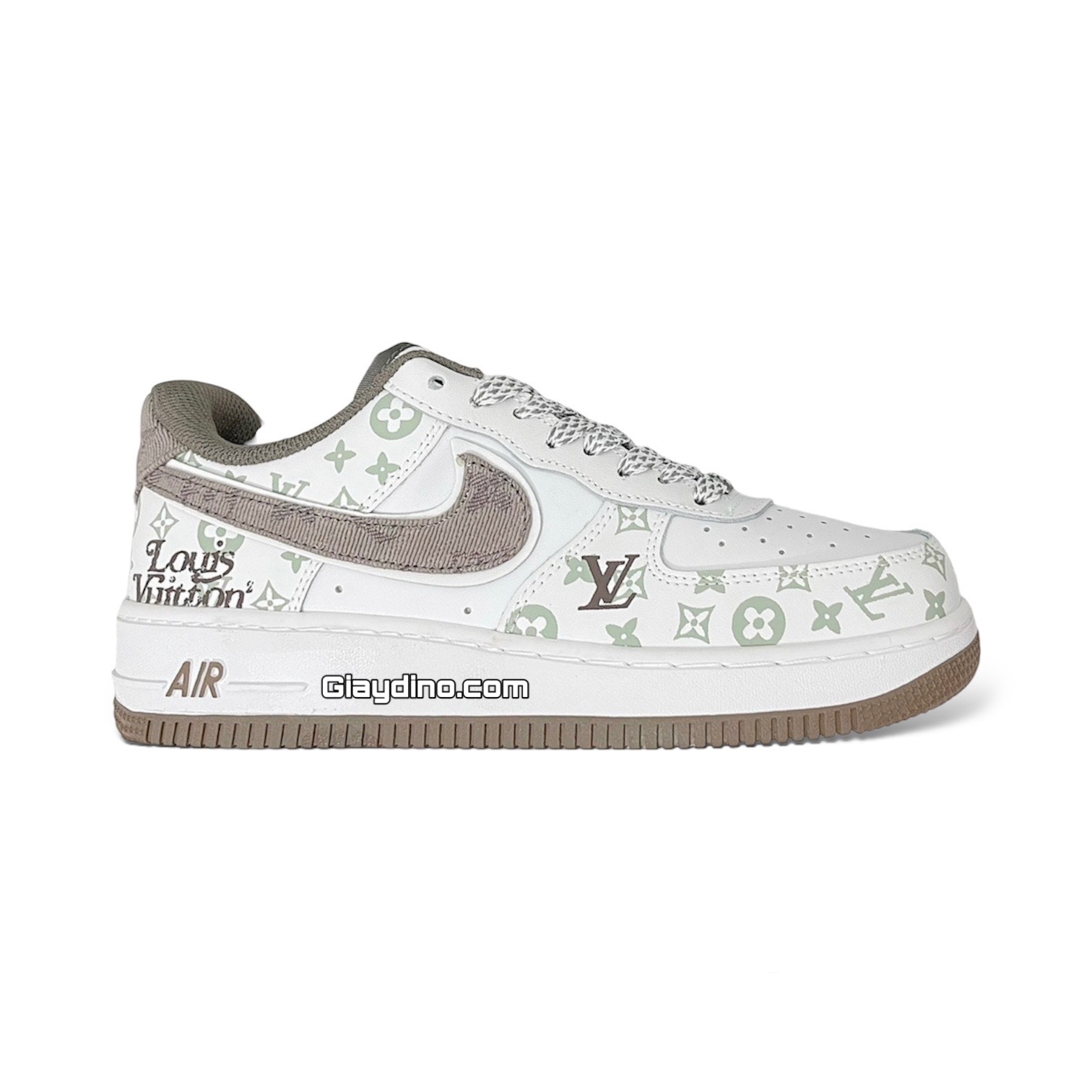 Giày Nike Air Force Louis Vuitton White Brown Like Auth