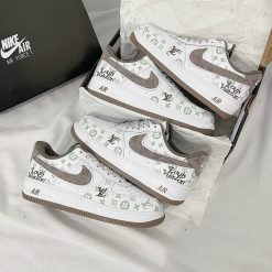 Giày Nike Air Force 1 Louis Vuitton White Brown