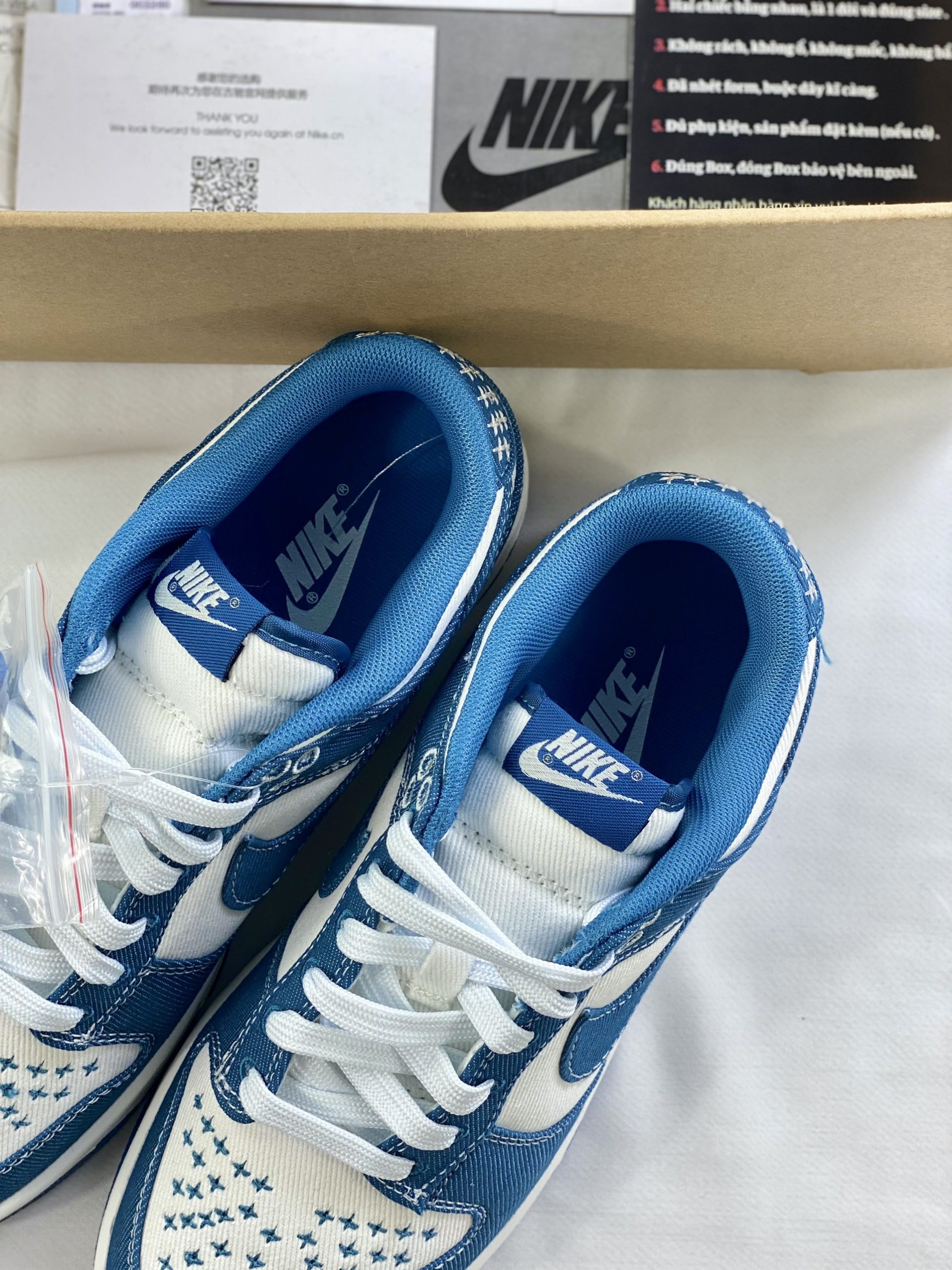 Giày Nike SB Xanh Blue Trắng