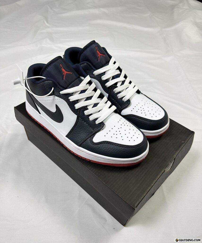Jordan Den Giày Nike Air Jordan 1 Low Obsidian Ember Glow 553558-481