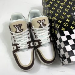 Giày Louis Vuitton Trainer Mocha Trắng Nâu