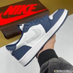 Giày Nike Air Jordan 1 Low Sb Midnight Navy White Ember Glow Metallic Silver