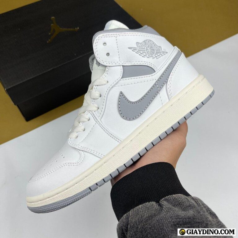 Giày Nike Air Jordan 1 Mid Neutral Grey 554725-135