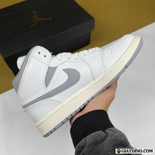 Giày Nike Air Jordan 1 White Grey