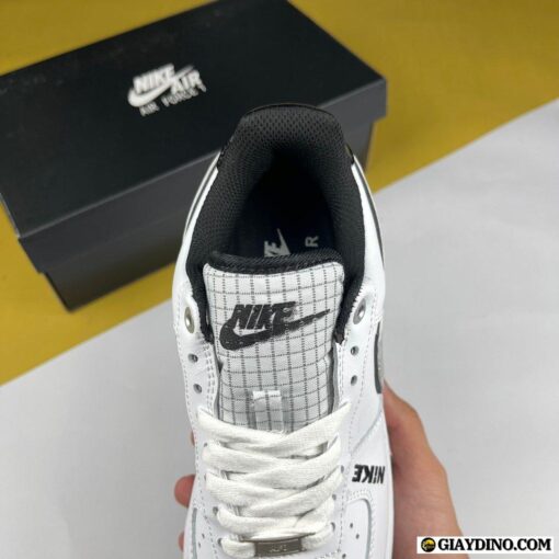 Giày Nike AF1 Trắng Logo Xám