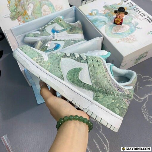 Giày Nike Dunk Low Year Of The Dragon White Green