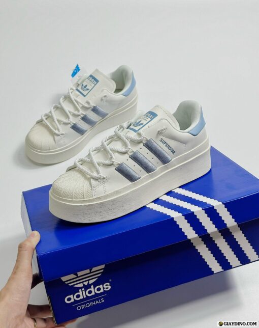 Giày Adidas Superstar Bonega Trắng Sọc Tím Aluminium Silver