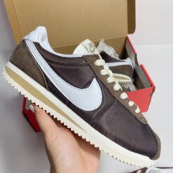 Giày Nike Cortez Textile Nâu Trắng