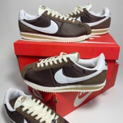 Giày Nike Cortez Textile White Brown