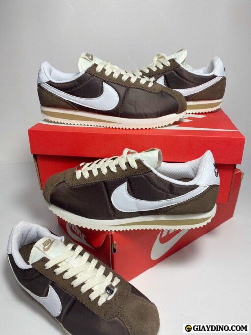 Giày Nike Cortez Textile White Brown