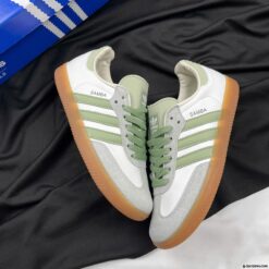 Giày Adidas Samba OG Cloud White Silver Green