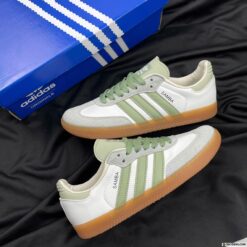 Giày Adidas Samba Trắng Kem Xanh lá Pastel