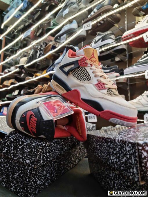 Giày Nike Custom Air Jordan 4 Fire Red