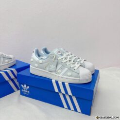 Giày Adidas Superstar Trắng Xanh Dương