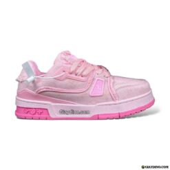 Giày Louis Vuitton LV Trainer 54 Signature Blue Pink