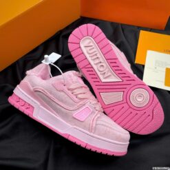 Giày Louis Vuitton LV Trainer 54 Signature Pink White