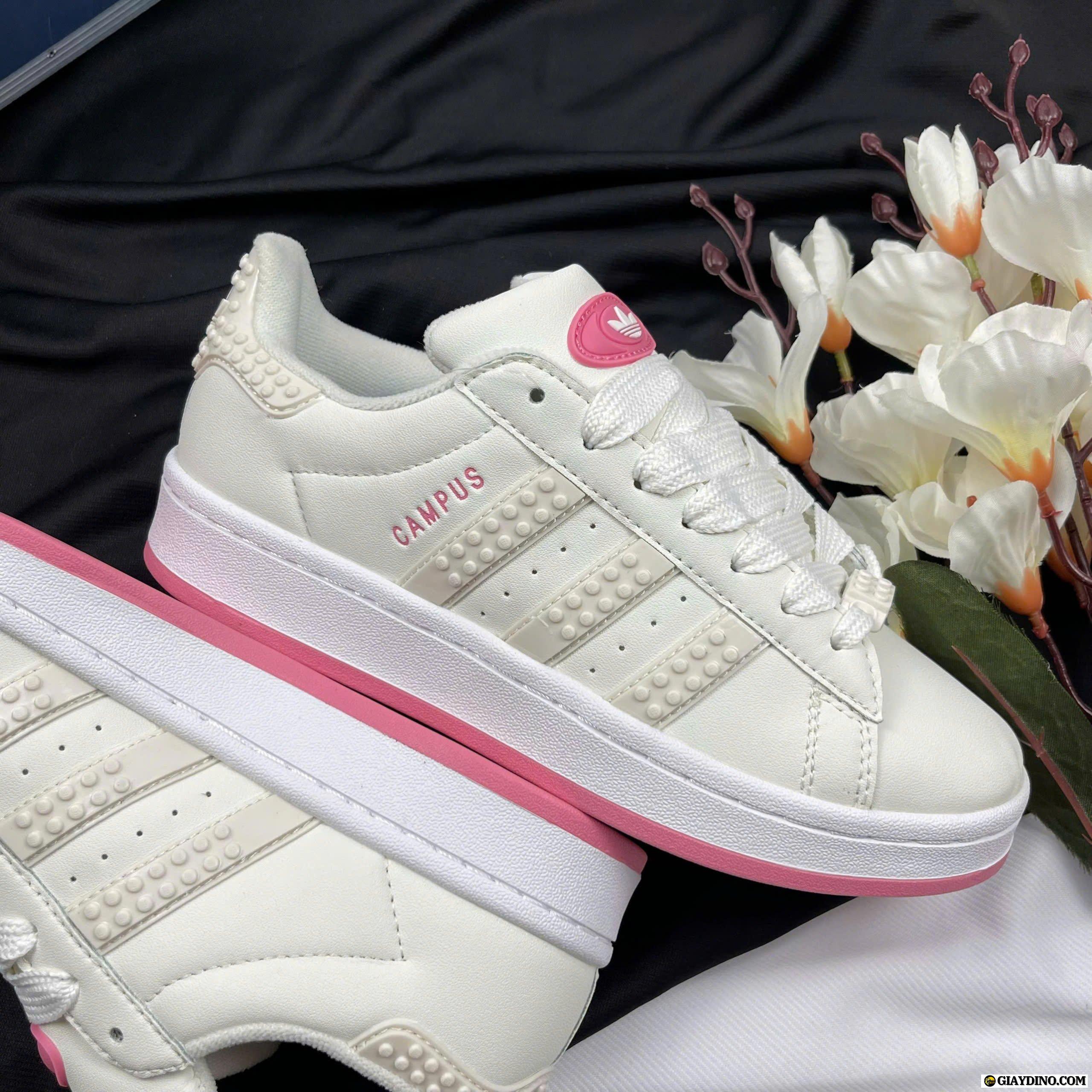 Giày Adidas Campus Blanco Rosa Calidad