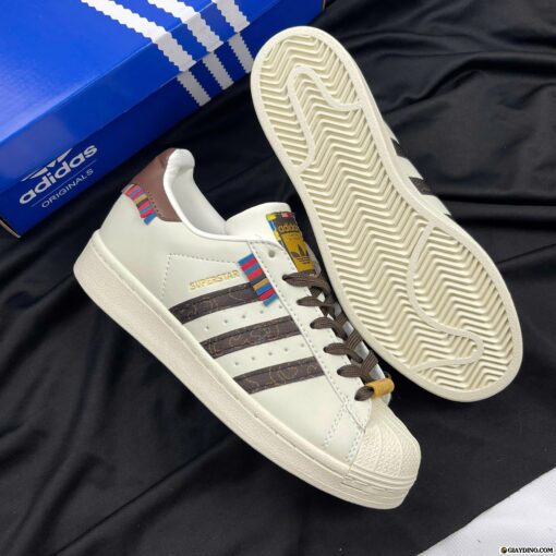 Giày Adidas Originals Superstar Cream White Kem Nâu