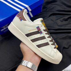 Giày Adidas Originals Superstar Trắng Kem Nâu