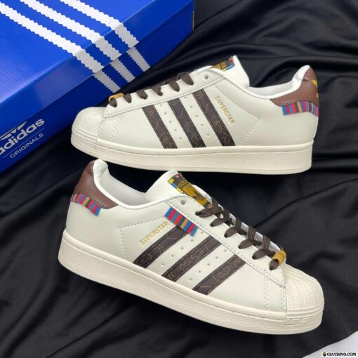 Giày Adidas Originals Superstar Trắng Nâu