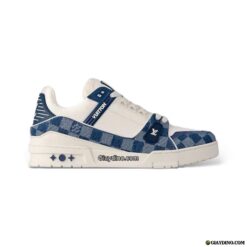 Giày Louis Vuitton LV Trainer Damier Denim Blue