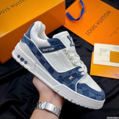 Giày Louis Vuitton LV Trainer Xanh Denim