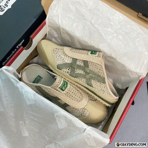 Giày Onitsuka Tiger Mexico 66 Sabot Coffe Green Xanh Nâu