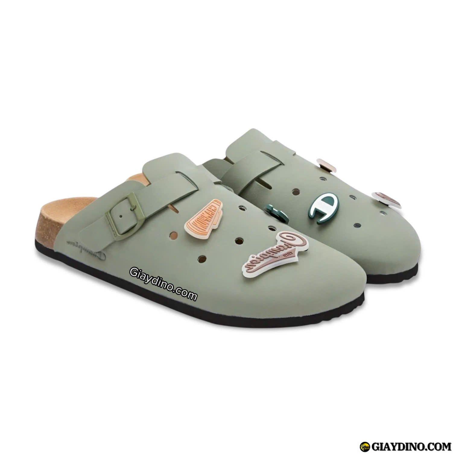 Dep Suc Champion Birken Olive Grey Mau Reu 1 Dép Sục Champion Birken Olive Grey Màu Rêu