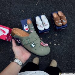 Dép Sục Champion Birken Olive Grey Màu Rêu