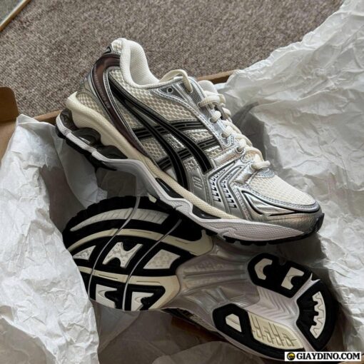 Giày Asics Gel 14 Bạc Đen Cream Black Kayano