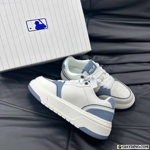 Giày MLB Chunky Liner Denim Pocket Trắng Xanh New York Yankees