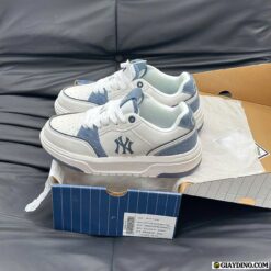 Giày MLB Chunky Liner Denim Pocket Trắng Xanh NY
