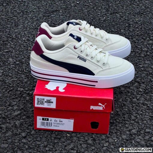 Giày Puma Court Classic Vulcanized Formstrip Trắng Xanh