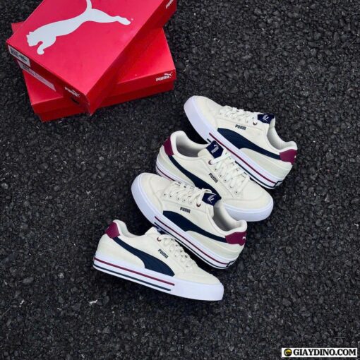 Giày Puma Court Classic Vulcanized Formstrip White Blue