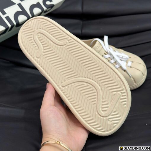 Dép Adidas Adilette Clogs Gold Metallic Cream Brown